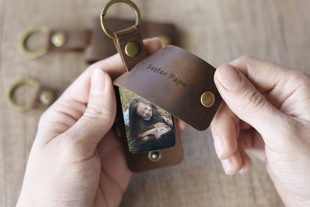 Bester Papa Schlüsselanhänger mit Foto personalisiert